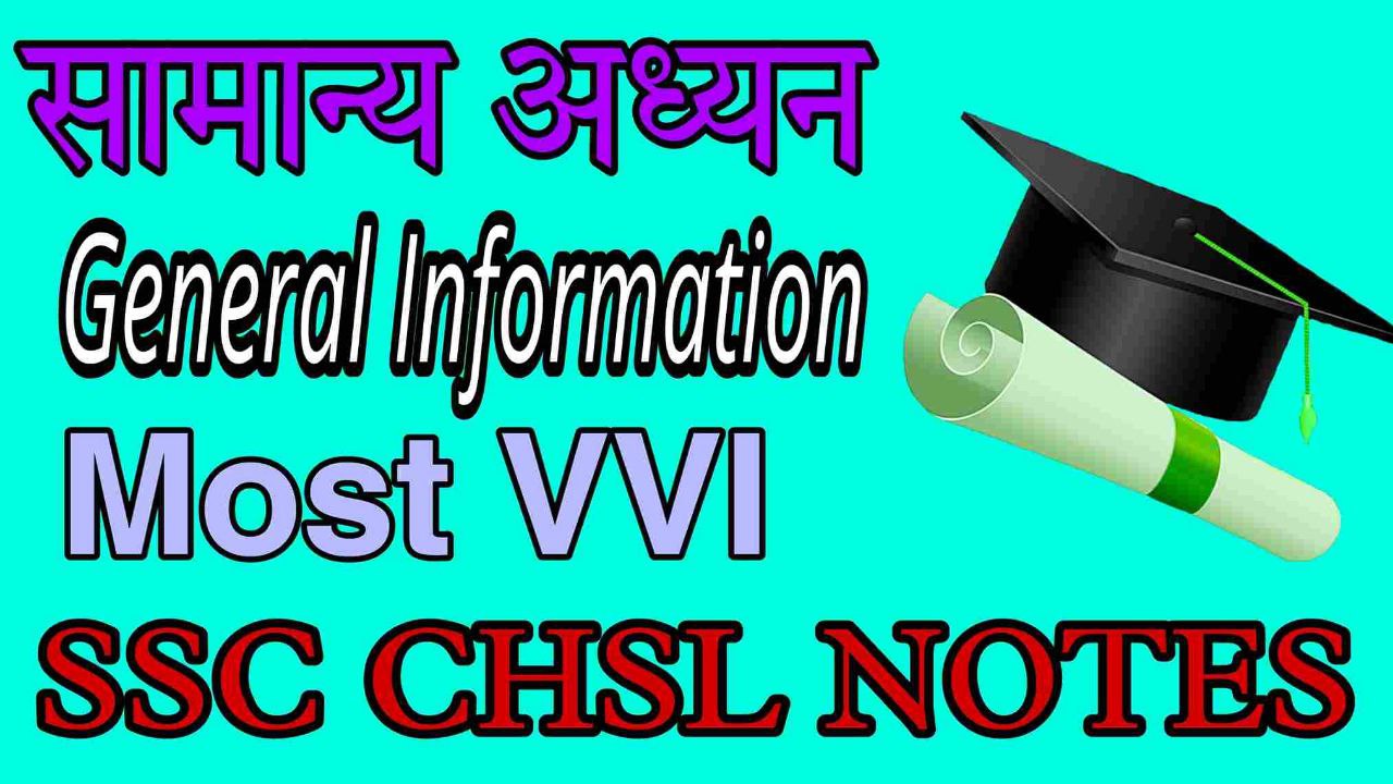 SSC CHSL GK QUESTIONS IN HINDI General Information